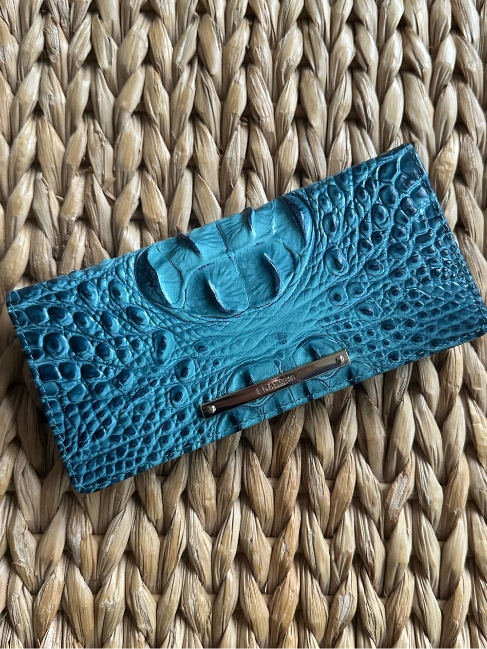 Brahmin Blue Embossed Clutch